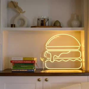 Gold Burger Neon Sign