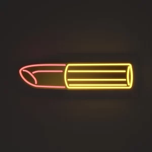 Golden Lipstick Neon Sign
