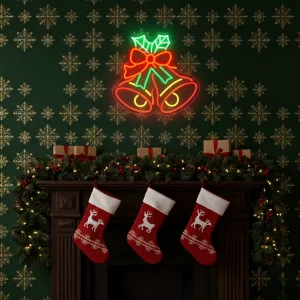 Jingle Bell Red Merry Christmas Neon Sign