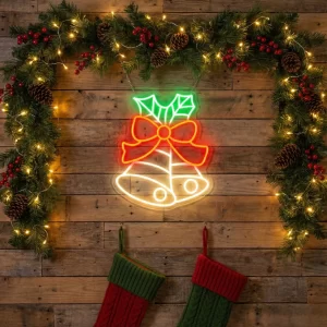 Jingle Bell Warm Merry Christmas Neon Sign