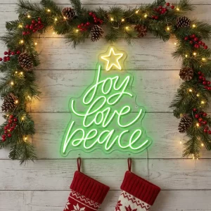 Joy Love Peace Merry Christmas Neon Sign