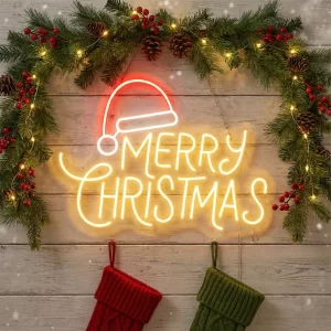 Merry Christmas Cap Neon Light Merry Christmas Neon Sign