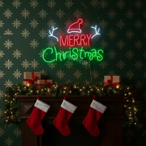 Merry Christmas Reindeer Horn Neon Light Merry Christmas Neon Sign