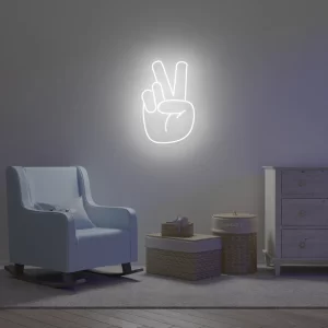 Peace Hand Neon Sign