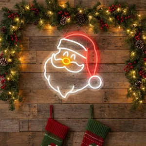 Santa Claus Face Christmas Neon Light Merry Christmas Neon Sign