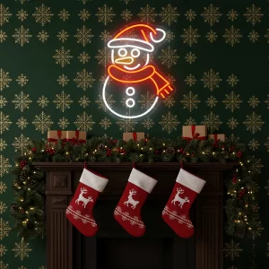 Snowman Merry Christmas Neon Sign