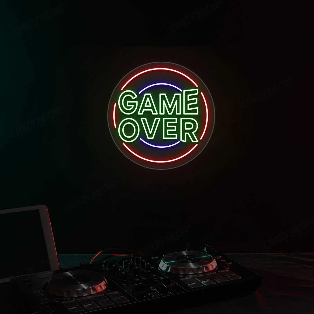 cool game over neon sign cool game over neon sign