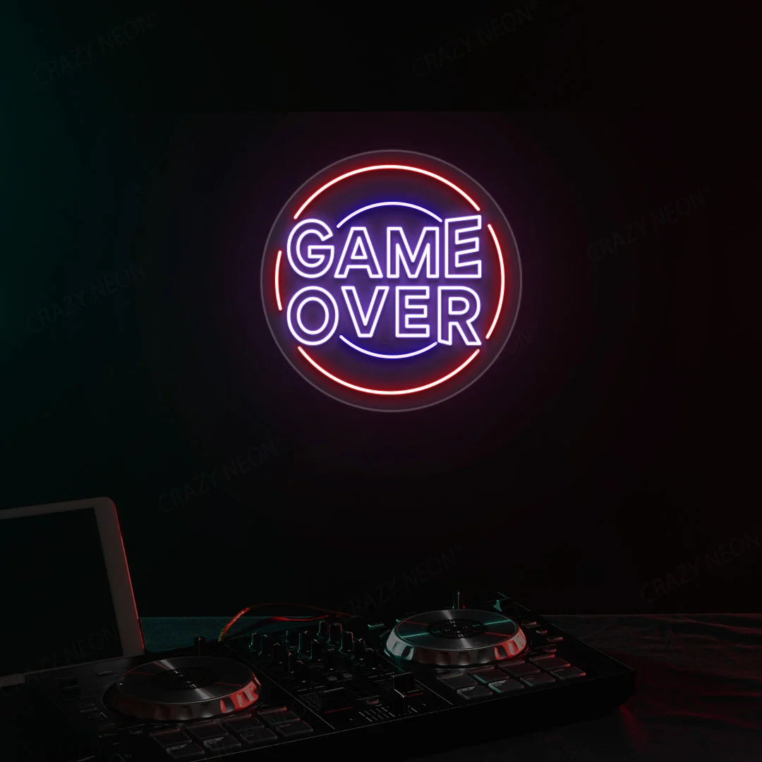 cool game over neon sign cool game over neon sign