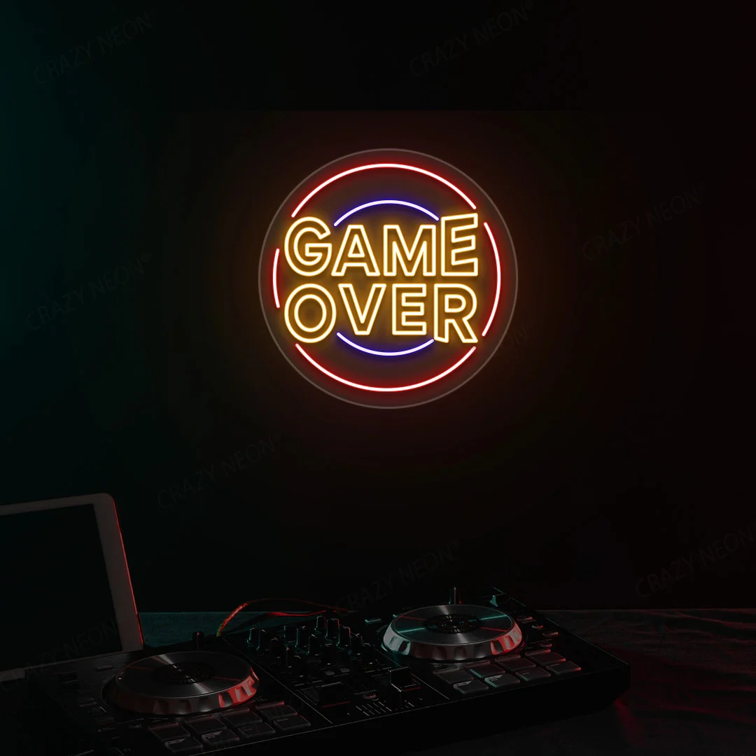 cool game over neon sign cool game over neon sign
