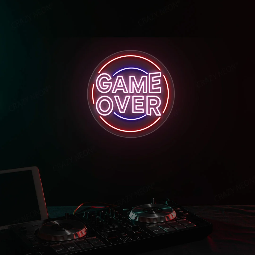 cool game over neon sign cool game over neon sign