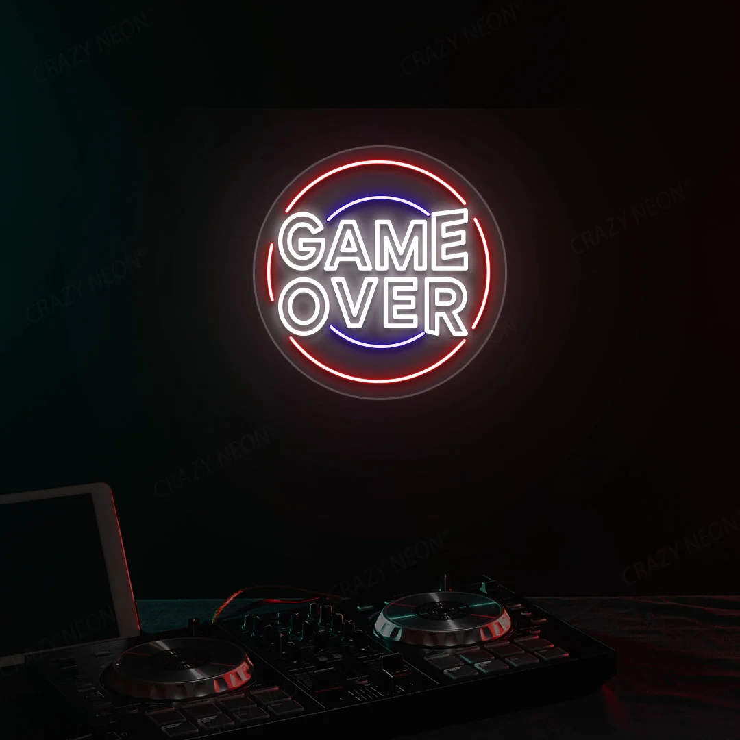 cool game over neon sign cool game over neon sign