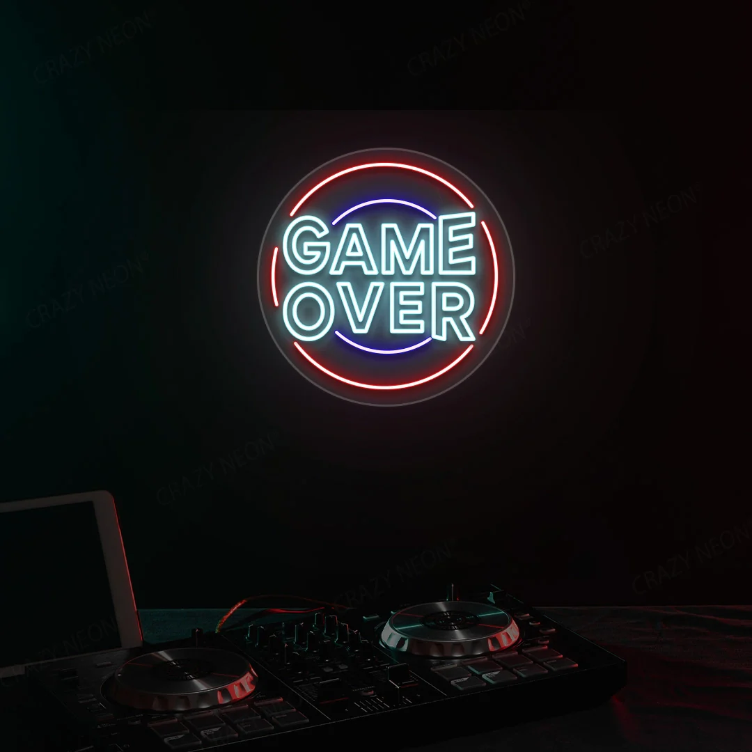 cool game over neon sign cool game over neon sign