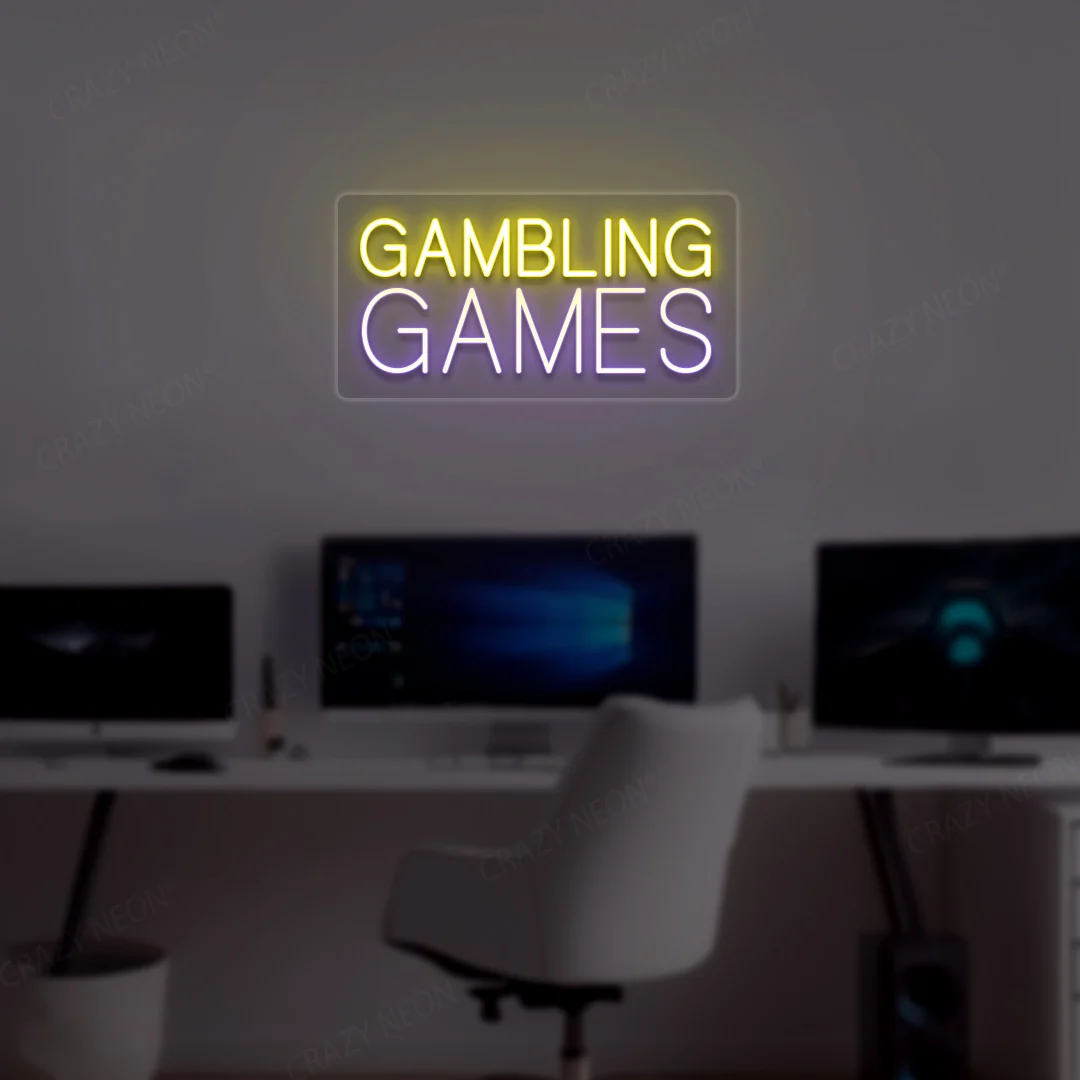 gambling games neon sign gambling games neon sign