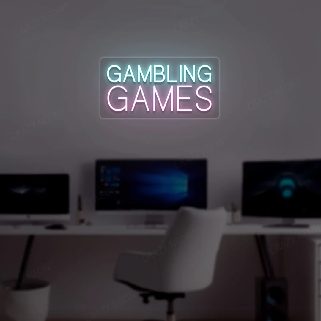 gambling games neon sign gambling games neon sign