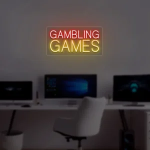 gambling games neon sign