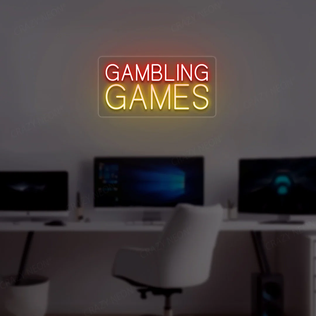 gambling games neon sign gambling games neon sign
