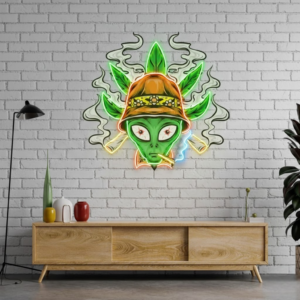addict alien uv printed custom neon lights | led neon sign board, name lights & room decor