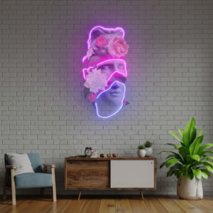 apollo flower head custom led neon lights | uv print neon sign board for room & shop