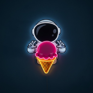 astronaut carrying tacos personalised led neon signs | custom neon letters & neon light board (copy)