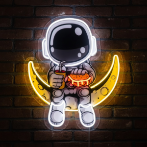 astronaut hamburger custom led neon lights | neon signs for room, bedroom & shop boards