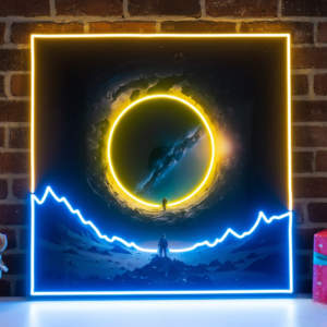 astronaut riding tiger custom neon lights with uv print | led neon signs for room & shop (copy)