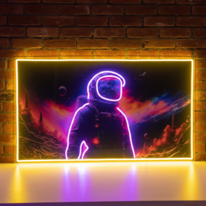 astronaut in space glow your space with custom uv print neon signs & led lights