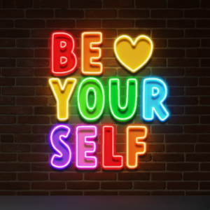 be yourself! neon name lights | custom led neon sign board for room & shop