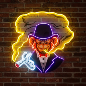boss monkey neon sign board with uv print | custom led neon lights for shops