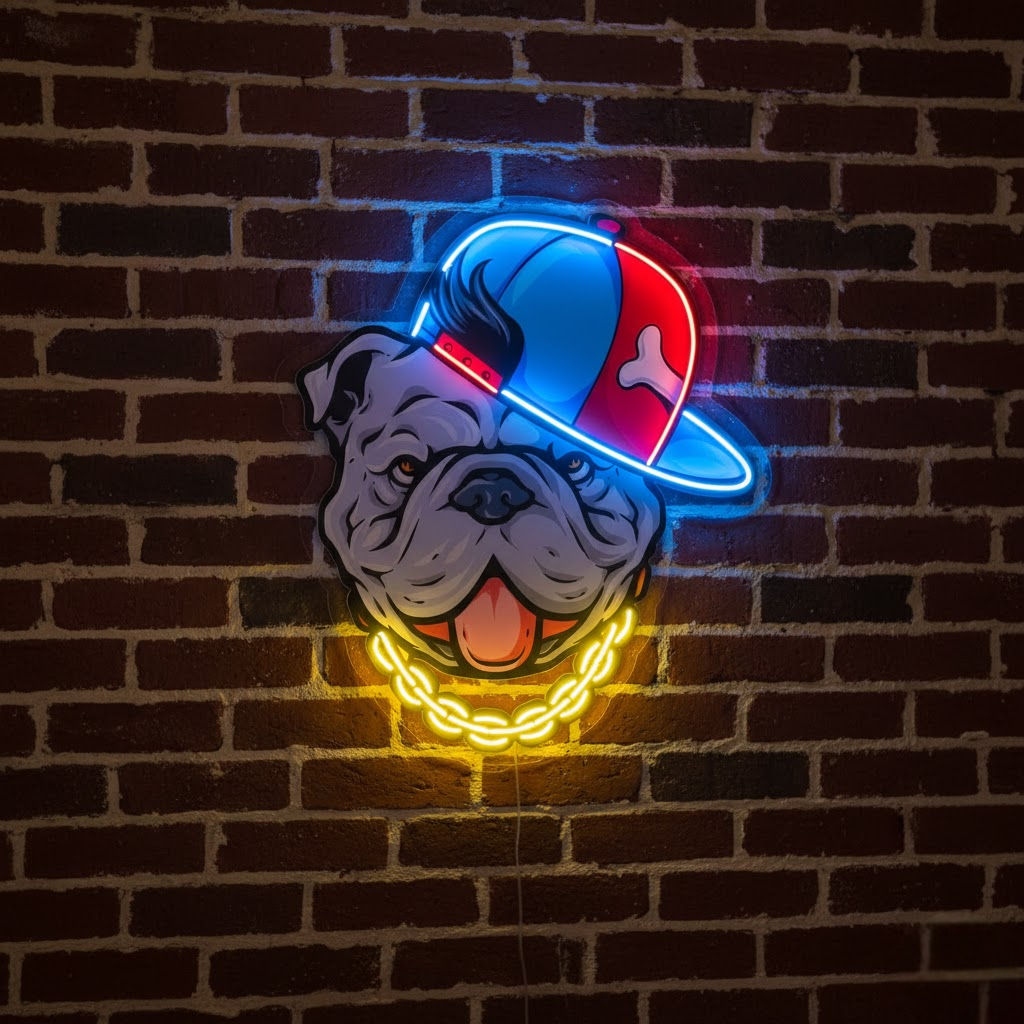 bull dog personalised neon light board | custom led neon signs for home bull dog personalised neon light board | custom led neon signs for home
