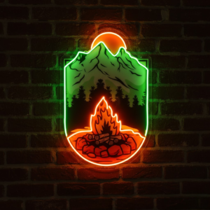 campfire custom neon signs for room | uv print led neon lights & name signs