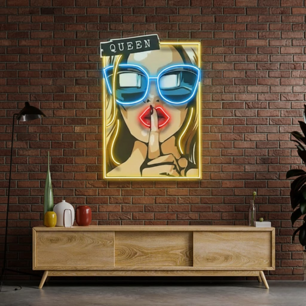 cartoon girl in sunglasses personalised neon light with name | custom neon letters & led signs cartoon girl in sunglasses personalised neon light with name | custom neon letters & led signs