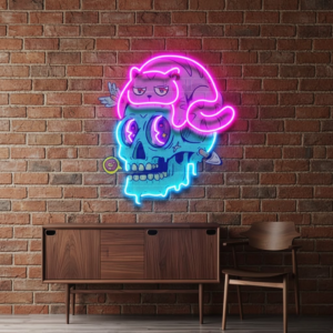 cat and skull personalised neon lights | custom led neon signs for bedroom