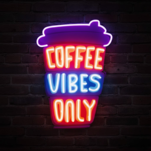 coffee vibes only custom neon letters | led neon signs for room, bedroom & gaming setup