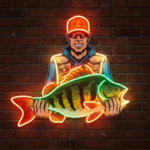 colorful fisherman uv print custom neon lights | personalised led neon signs & name lights