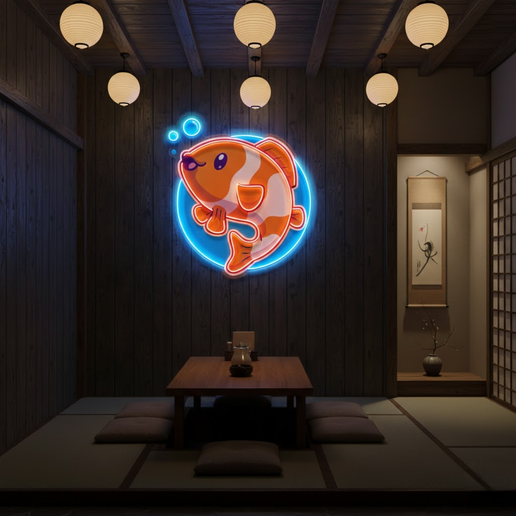 cute clownfish uv print custom neon lights | personalized neon sign board & led name light cute clownfish uv print custom neon lights | personalized neon sign board & led name light