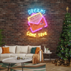 decorative deer uv printed neon sign board | custom led neon lights for room, bedroom & shop