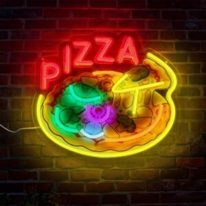 Pizza Neon Sign - Colorful LED Pizzeria Wall Light